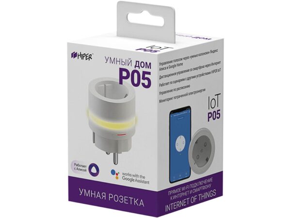 Умная розетка с LED подсветкой «IoT P05» 5