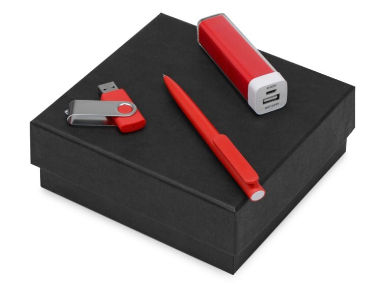 Подарочный набор On-the-go с флешкой, ручкой и зарядным устройством 15