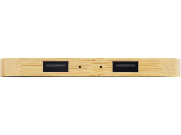 USB-хаб с беспроводной зарядкой из бамбука «Plato», 5 Вт 6