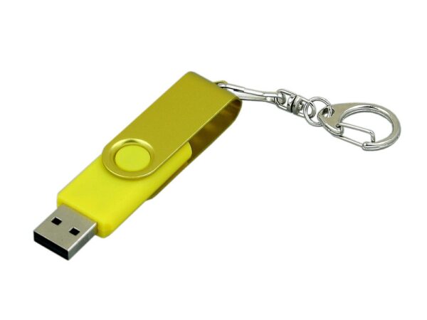USB 2.0- флешка промо на 16 Гб с поворотным механизмом и однотонным металлическим клипом 2