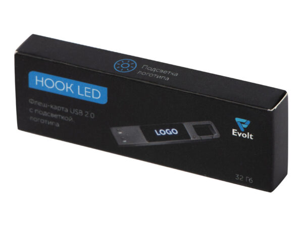 USB 2.0- флешка на 32 Гб c подсветкой логотипа «Hook LED» 10