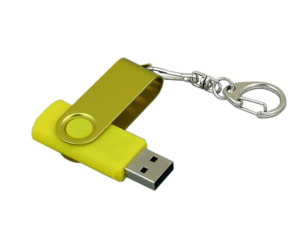 USB 3.0- флешка промо на 32 Гб с поворотным механизмом и однотонным металлическим клипом 3