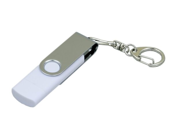 USB 2.0- флешка на 16 Гб с поворотным механизмом и дополнительным разъемом Micro USB 1