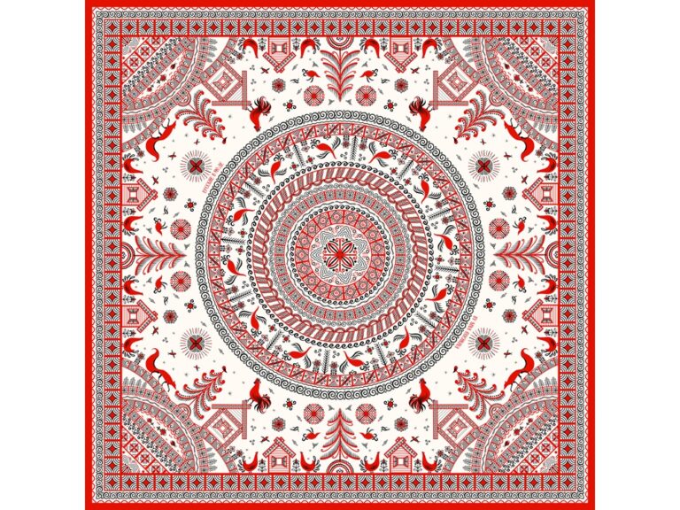 Платок «Мезенская роспись» 7