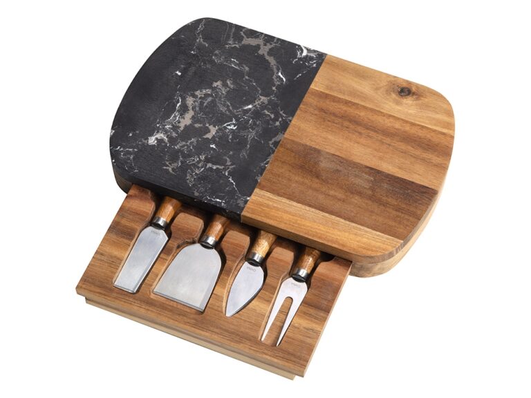 Набор для сыра в подарочной коробке из акации и мрамора «Date» 291