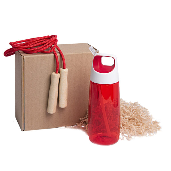Набор подарочный INMODE: бутылка для воды, скакалка, стружка, коробка, красный 1