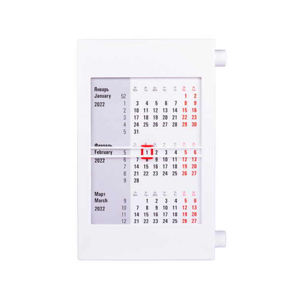 Календарь настольный на 2 года; белый; 18х11 см; пластик; тампопечать, шелкография 1