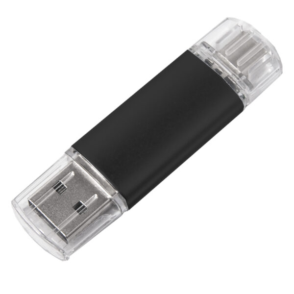 USB flash-карта ASSORTI OTG Type-C (8Гб), черная, 6,3х1,7х0,8 см, металл 1