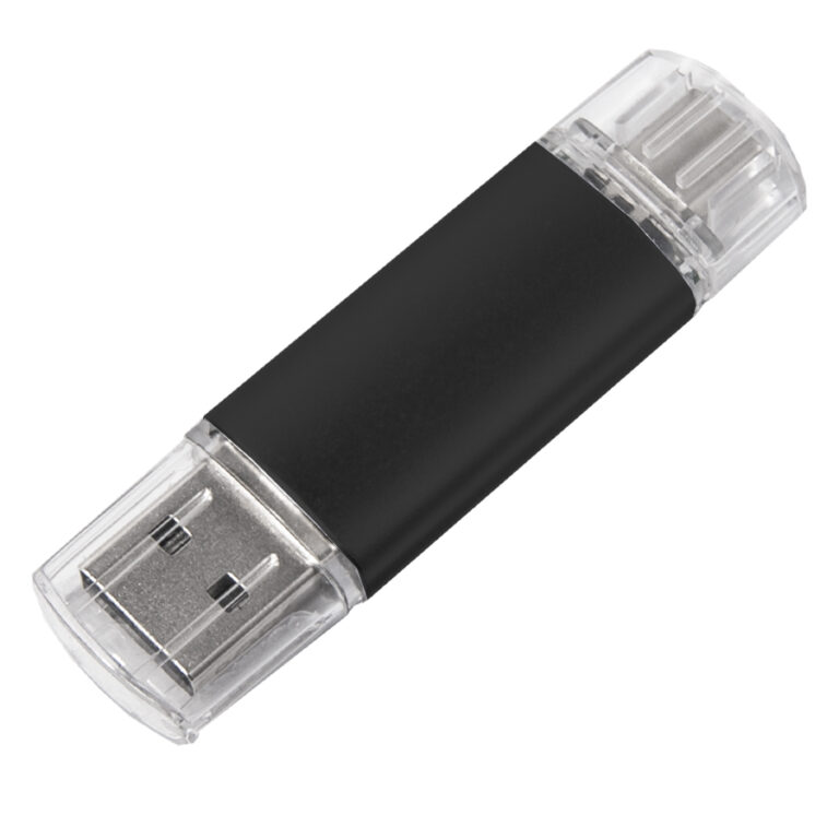 USB flash-карта ASSORTI OTG Type-C (8Гб), черная, 6,3х1,7х0,8 см, металл 39