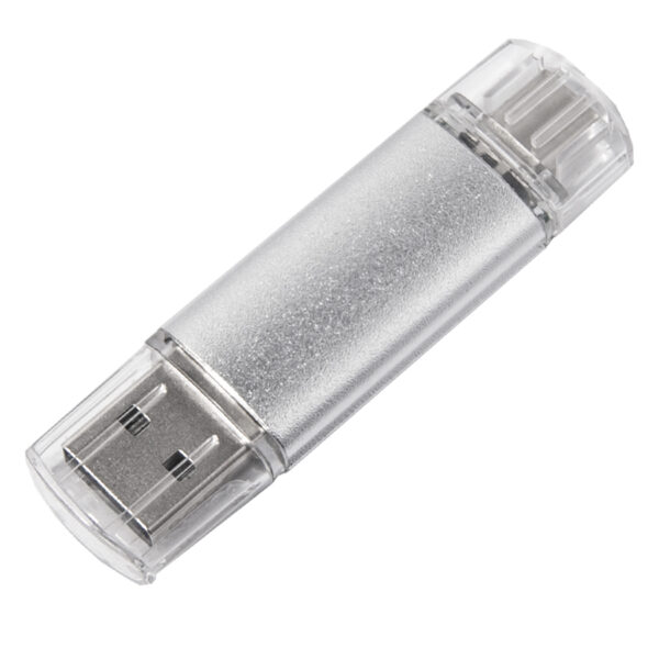 USB flash-карта ASSORTI OTG Type-C (16Гб), серебристая, 6,3х1,7х0,8 см, металл 1