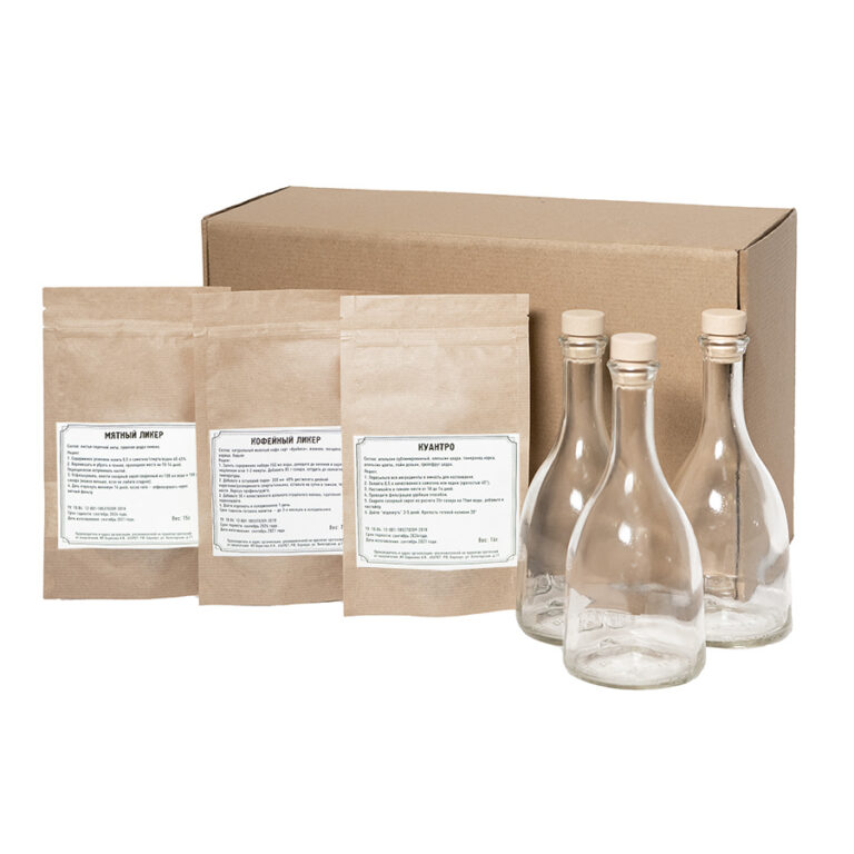 Набор для приготовления "Мятного ликёра", "Куантро", "Кофейного ликёра" 35