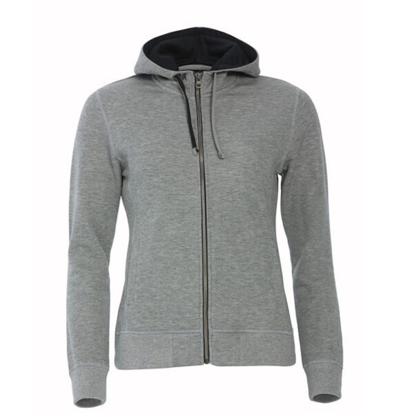 Толстовка женская Classic Hoody Full Zip, серый меланж_XS, 85% хлопок, 15% вискоза, 300 грм2 1