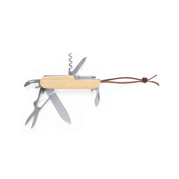 Карманный нож мультитул TITAN, нержавеющая сталь, бамбук, 9 функций, 9.4 x 2.5 x 1.5 cm 1