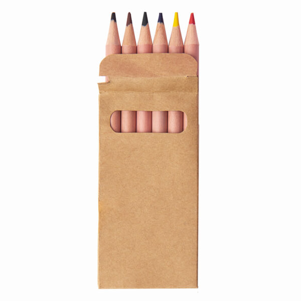 Набор цветных карандашей мини TINY,6 цветов, дерево, картон 1