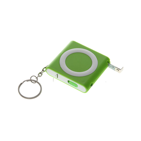 Брелок-рулетка (1м) с фонариком; зеленая, 5х5х1,2см, пластик 1