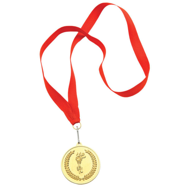Медаль наградная на ленте "Золото"; 48 см., D=5см.; текстиль, латунь; лазерная гравировка, шелкограф 1