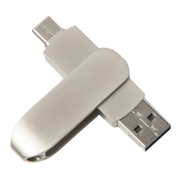 USB flash-карта CIRCLE OTG Type-C (8Гб), серебристая, 6,5х1,5х0,82 см, металл 1