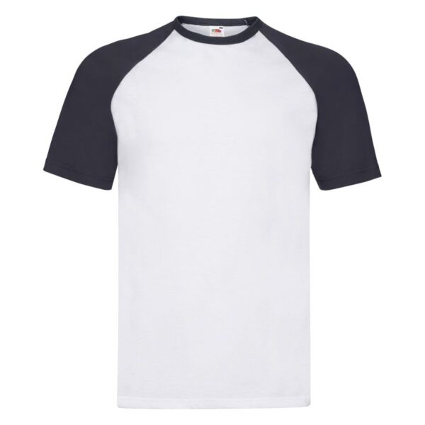 Футболка "Short Sleeve Baseball T", белый с глубоким темно-синим_2XL, 100% х/б, 160 г/м2 1