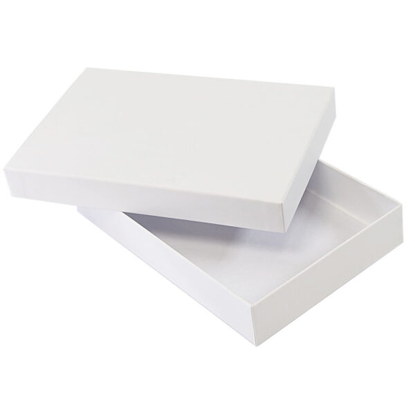Коробка подарочная, белый, 16х24х4 см, кашированный картон, тиснение, конструкция крышка-дно 1