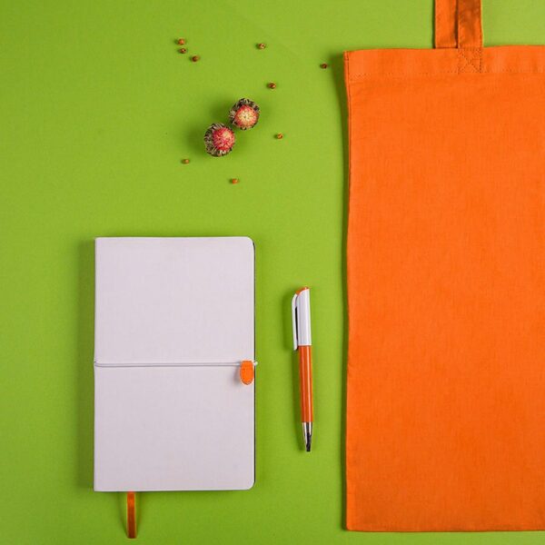 Набор подарочный WHITEYOU: бизнес-блокнот, ручка, сумка, бело-оранжевый 1