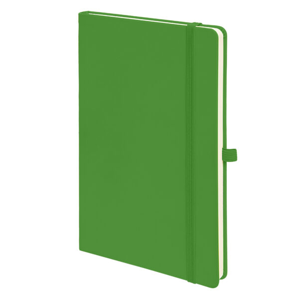 Бизнес-блокнот А5 "Silky", ярко-зеленый, твердая обложка, в клетку 1