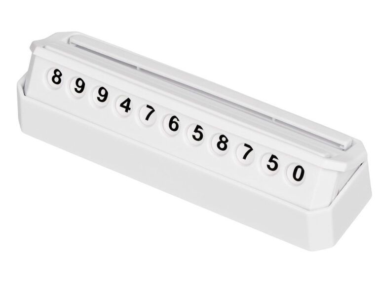 Табличка «Tempark» с номером телефона для временной парковки 23