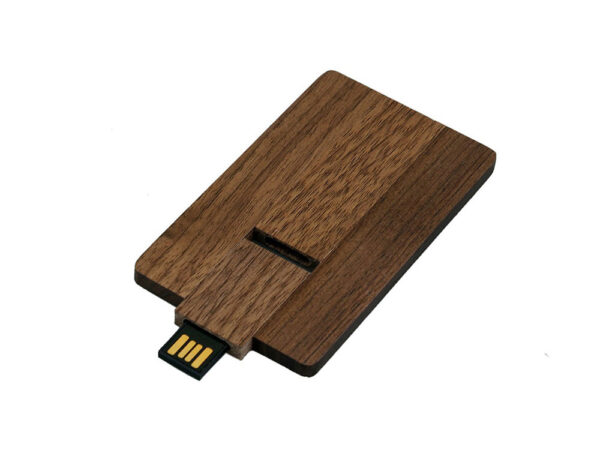 USB 2.0- флешка на 8 Гб в виде деревянной карточки с выдвижным механизмом 2