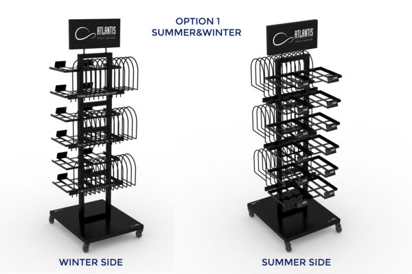 Стойка напольная с образцами_ATLANTIS BLACK RETAIL DOUBLE SIDE DISPLAY 1