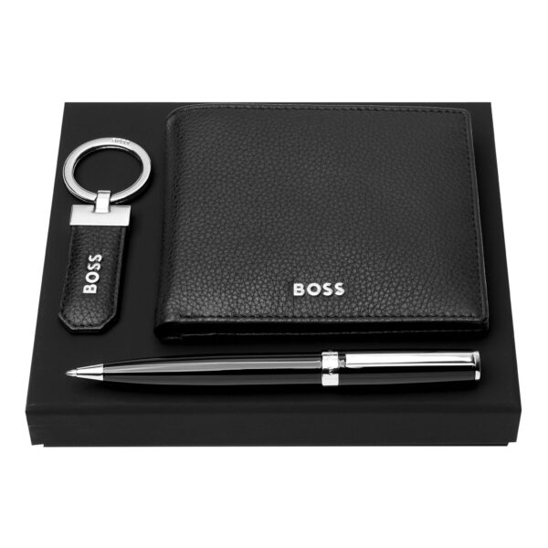 Набор HUGO BOSS (шариковая ручка, брелок и кошелек) Чёрный 1