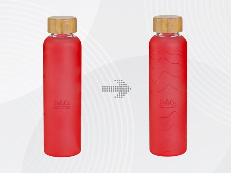 Стеклянная бутылка с бамбуковой крышкой «Foggy», с УФ-печатью 1