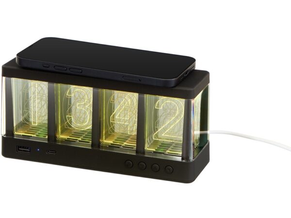 Часы с LED-подсветкой и беспроводной зарядкой «Cyber», 10 Вт 2