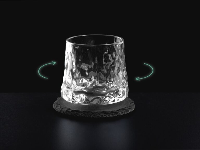 Вращающийся бокал для виски на сланцевом костере «Bromo» 1233