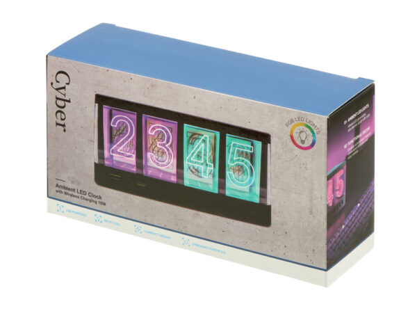 Часы с LED-подсветкой и беспроводной зарядкой «Cyber», 10 Вт 13