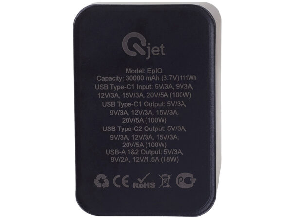 Внешний аккумулятор для ноутбуков «EpIQ», 100 Вт, 30000 mAh 9