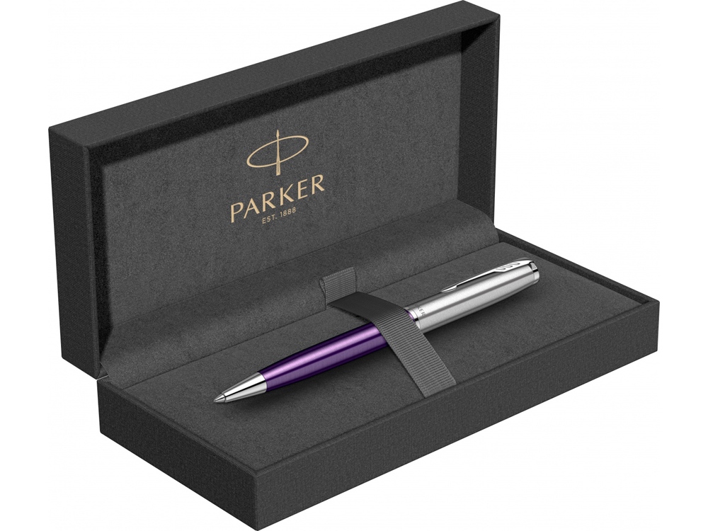 1af91cd9f719838d.jpg Ручка шариковая Parker «Sonnet Essentials Violet SB Steel CT» 5