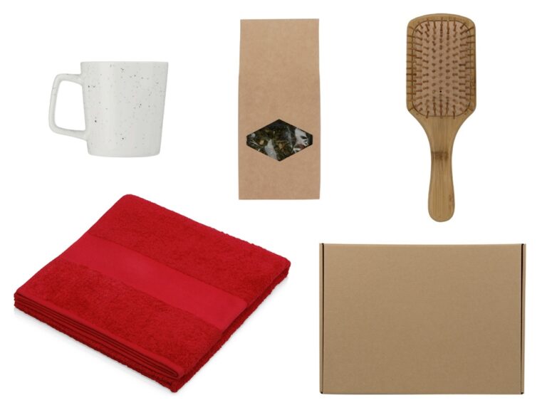 Подарочный набор для ванны с полотенцем, расческой и кружкой 3