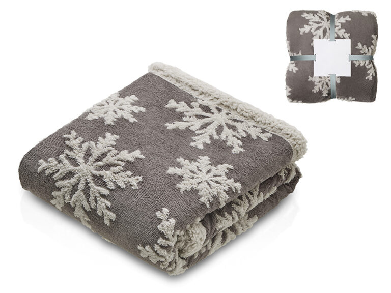 Плед Snowflake новогодний с капюшоном 13