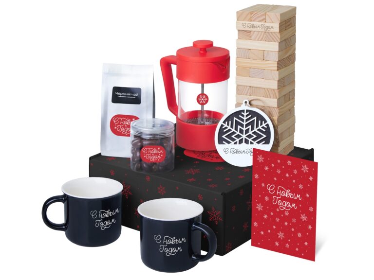 Подарочный набор «Re:Together» с френчпрессом, кружками и дженгой 25