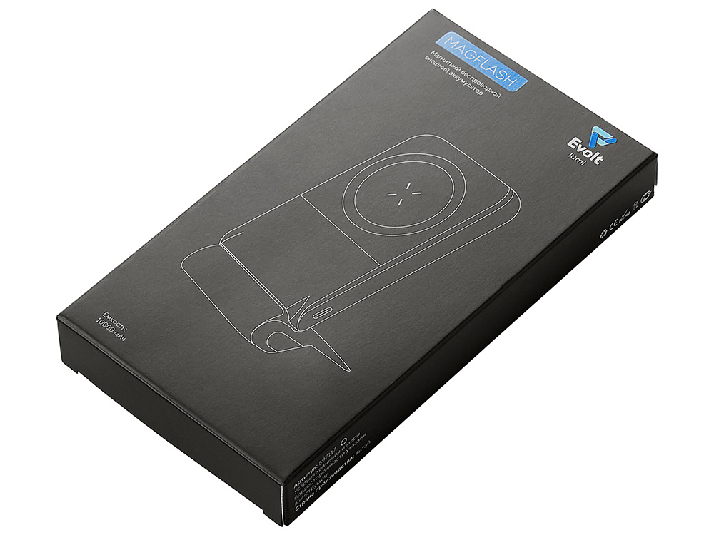 b4639163f627eef9.jpg Беспроводной внешний аккумулятор с подсветкой лого и подставкой «Magflash», 10000 мАч, 15 Вт 18