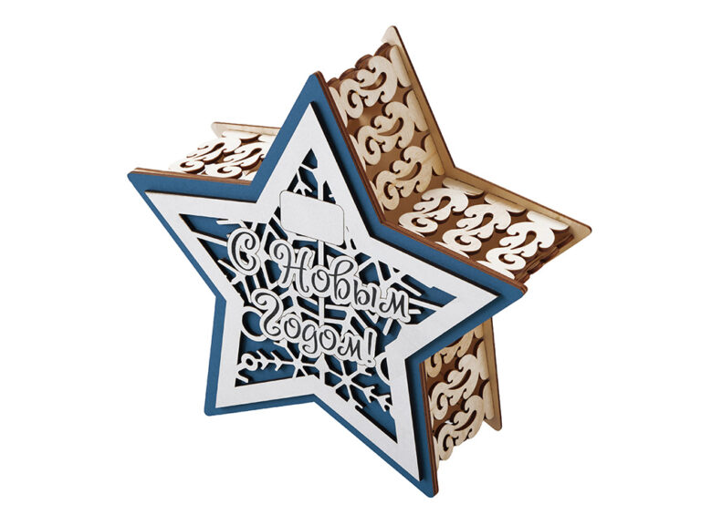 Шкатулка из фанеры в виде звезды «Asteris» 3