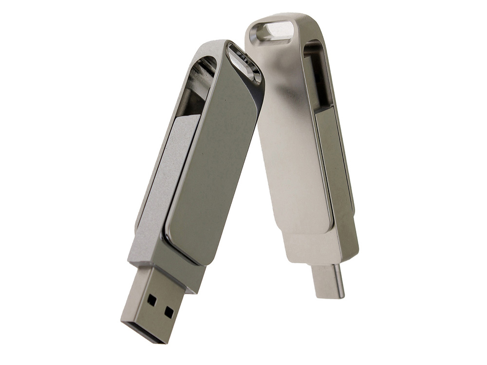 b9ffaf559f6d780b.jpg USB 2.0- флешка на 16 Гб с поворотным механизмом и дополнительным разъемом Type-C 4