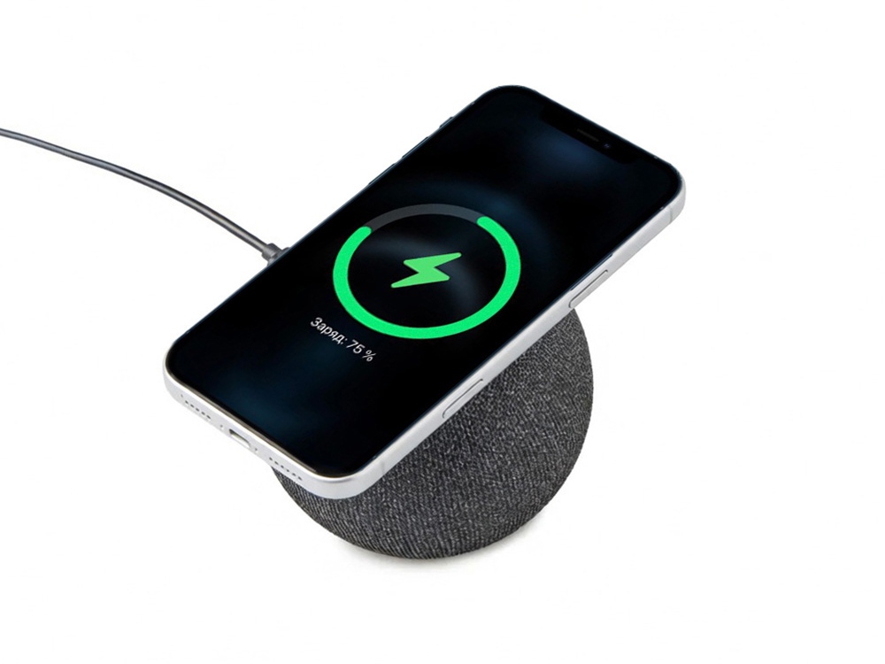 33577e07d88c8a96.jpg Портативная колонка с беспроводной зарядкой «Ареа», 5 Вт 8