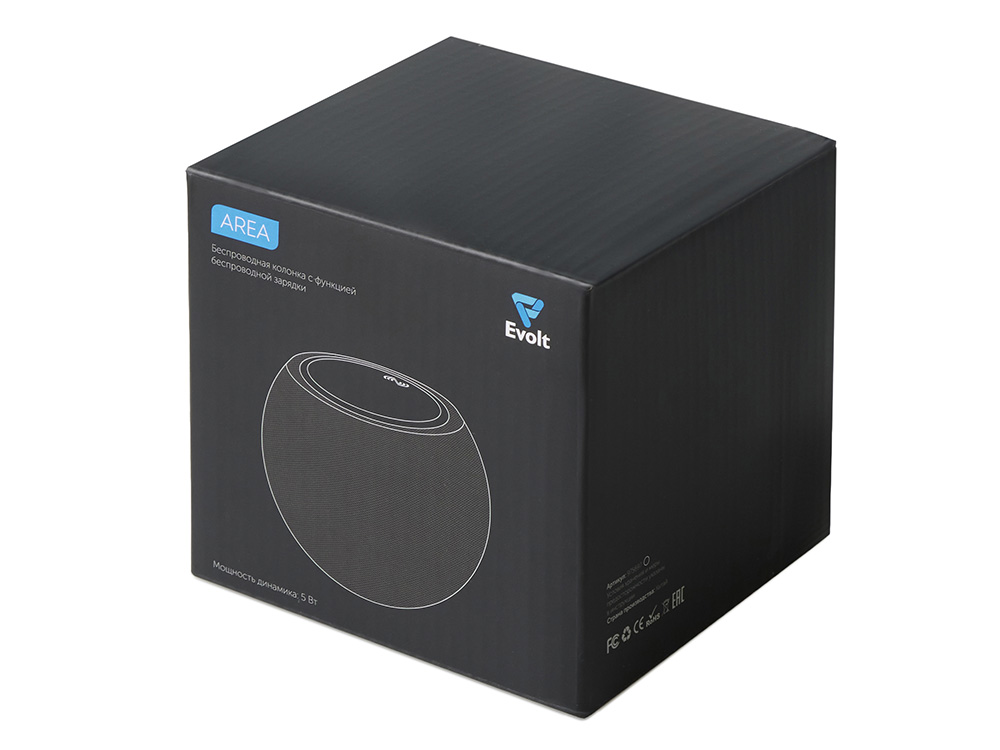 d5163803d31ff89c.jpg Портативная колонка с беспроводной зарядкой «Ареа», 5 Вт 10