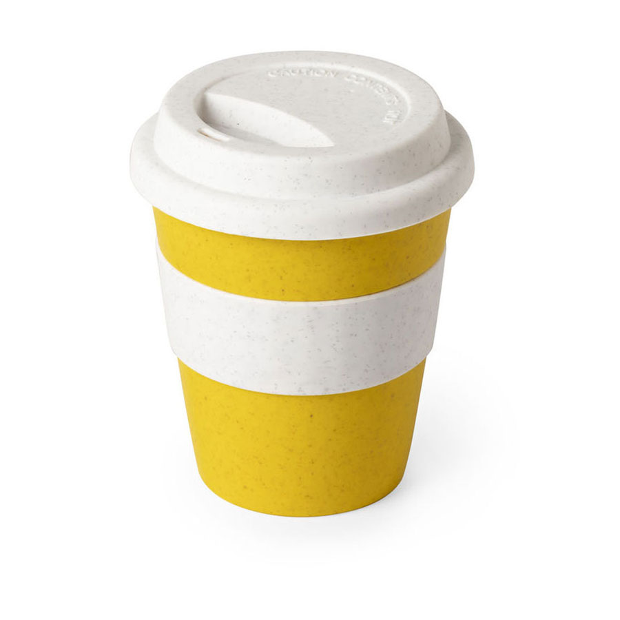 30b2ad04-57d0-11ea-949a-00155d640315 Стакан FLIKER с крышкой, желтый, 350мл,11,4х9,5см,полипропилен с бамбуковым волокном,силикон 1