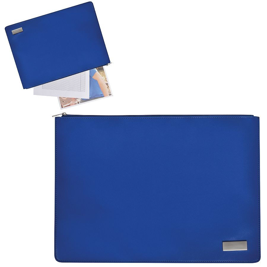 3d80b11c-fa83-11e2-960d-18a9053c0de9 Папка на молнии "Конференция" , формат А4, иск. кожа, синий, шильд, лазерная гравировка 1