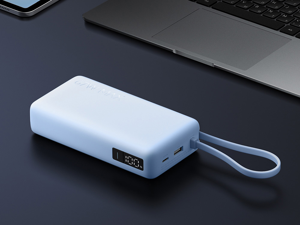 7d0bf3502707ad3d.jpg Внешний аккумулятор со встроенным кабелем Xiaomi 67W Power Bank (Integrated Cable), 20000 мАч 10