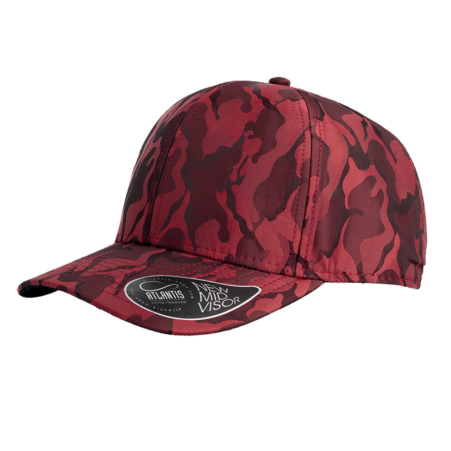 84a17d53-10db-11e8-9432-00155d640301 Бейсболка "PHASE",6 клиньев, пластиковая застежка, бордовый камуфляж, 55% п/э, 45% вискоза, 120 г/м2 1
