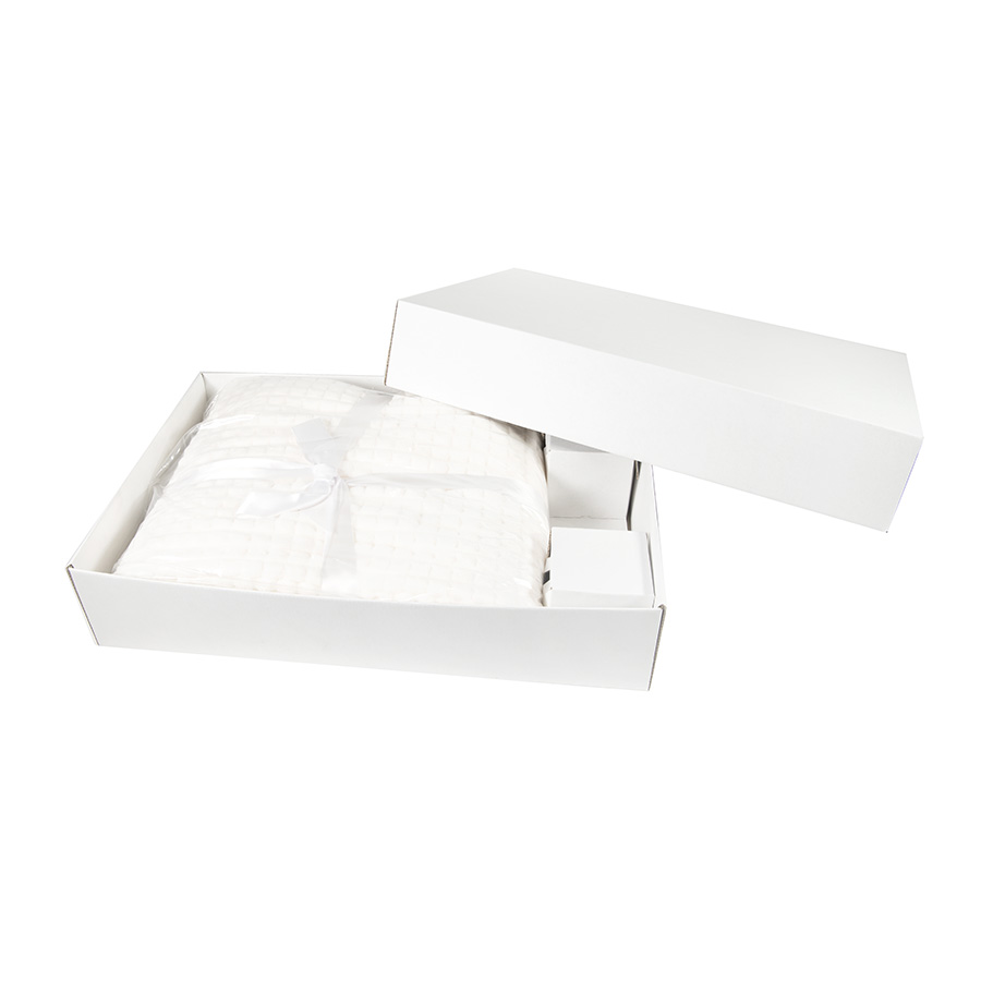 b312f168-3859-11ea-9491-00155d640316 Коробка подарочная, размер 50x33x10 см, картон, самосборная, белый 1