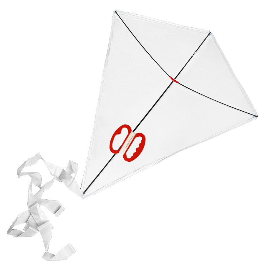 d19e0e09-1ecc-11e4-940e-00155d640301 Воздушный змей "РОМБ"; белый; 70*60 см; полиэстер; шелкография 1