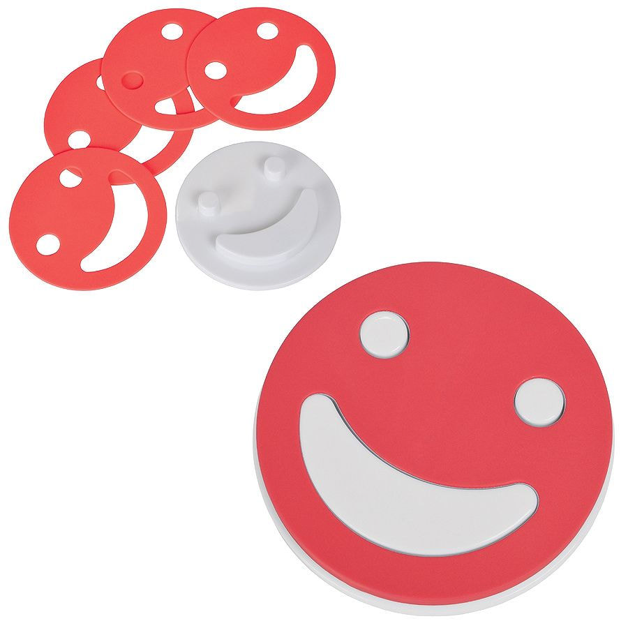 ec26da73-2b4a-11e3-9c7c-18a9053c0de9 Набор подставок под кружку "Улыбнись!" (4шт.), красный, D=12,5см,Н=1,7см, пластик 1